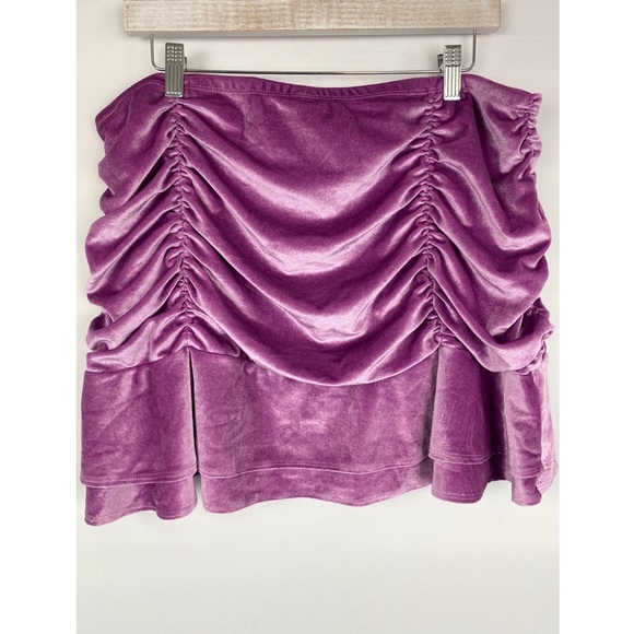 Wild Fable Velvet Fairy Grunge Cinched Mini Skirt XXL Purple Lovers Swiftie - Picture 4 of 9